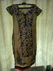 Navy Blue Silk Kurta Large