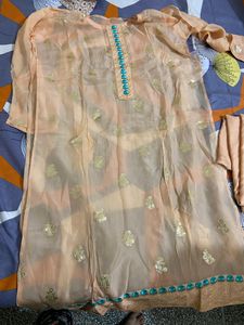 New Unstiched Peach Suit