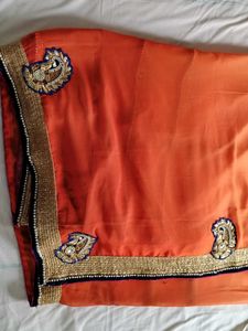 Embroidered Sari Fabric