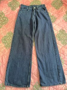 Wide Leg Blue Jeans