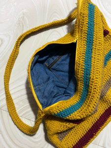 Yellow Crochet Totebag