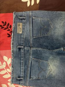 Light Blue Faded Jean Slim Fit Ankle Length