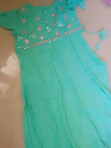 Teal Embellished Kurta