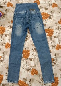 Blue High Waist Skinny Fit Jeans (4 Button