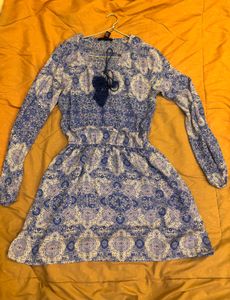 Blue Patterned Dress