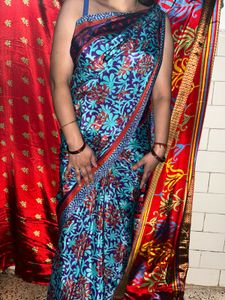 Beautiful pure smooth crepe saree