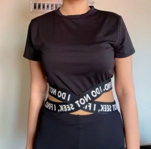 Designer Waist Black Crop Top