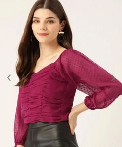 Red Chiffon Top