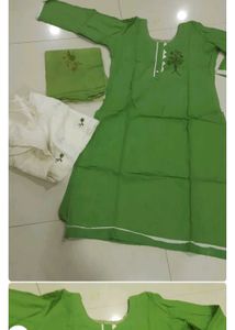 Green Embroidered Kurta Set