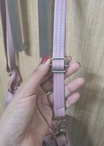 Soft Pink Shoulder Bag with Pleated Detailing