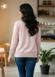 Stylish Pink Cardigan Sweater