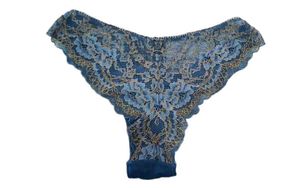 Navy Blue Lace Thong