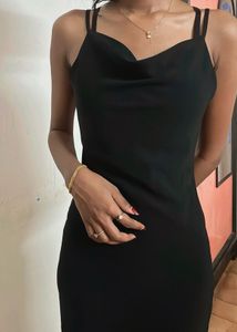 Little Black Cowl Neck Dress