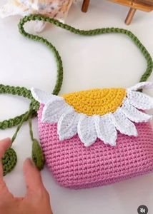 Crochet Sunflower Sling Bag