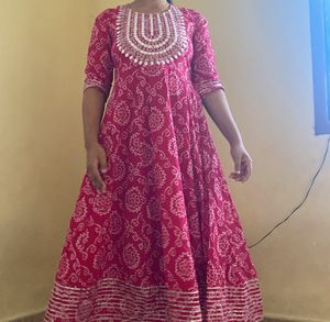 Magenta anarkali kurthi