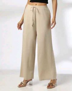 Beige Wide Leg Palazzo Pants