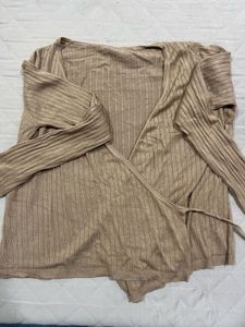 Beige Wrap Cardigan