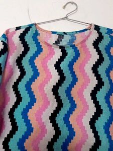 Zigzag Print Boxy Top