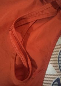 Orange Long Sleeve Workout Top