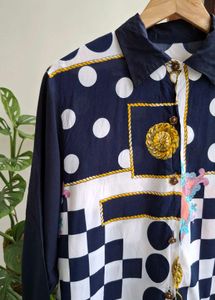 Vintage Print Button-Up