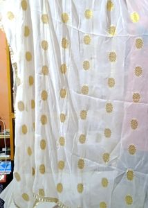 Golden Zari Chiffon Dupatta