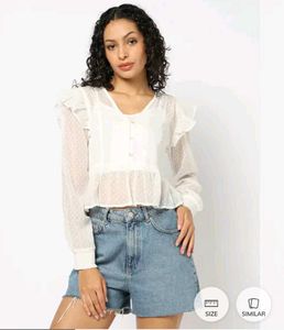 Elegant White Ruffle Top