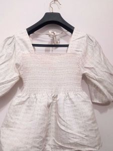 Cute White Peplum Top