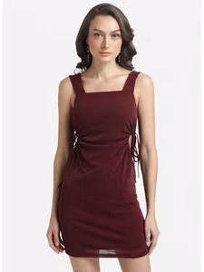 Burgundy Mini Bodycon Dress