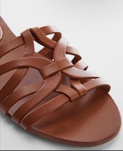 MANGO LEATHER FLATS