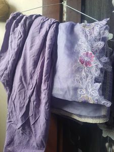 “Cotton Stitched Suit with Silk Dupatta | Used | G