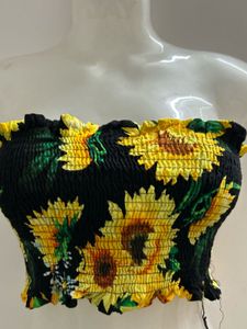 Sunflower Printed Tube Top