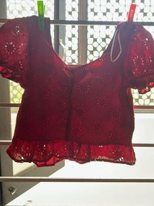 red crop top