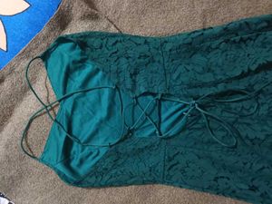 Green Lace Midi Dress