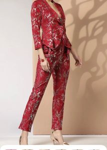 Red &amp; Silver Pant Suit