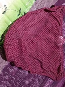 Burgundy Lace Trim Briefs