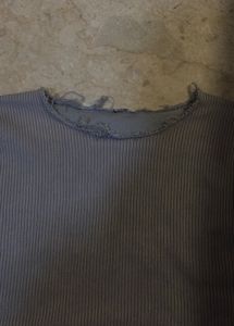 Ribbed Grey Long Sleeve Top