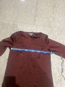 Cos Brown Silk Dress Cum Top