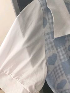 Blue Heart Plaid Top