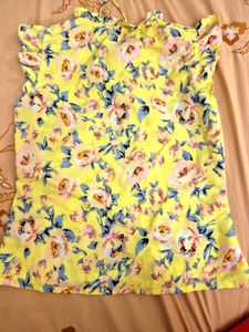 Floral Yellow Top For Girls