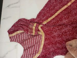 Beautiful Chanderi Cotton Marroon Gharara