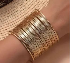 Gold Wire Cuff Bracelet