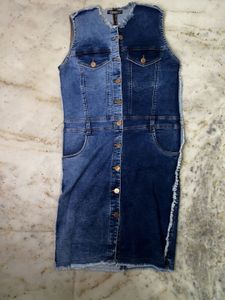 Denim Dress - Two-Tone Design