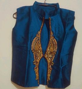 Khaki Dress &amp; Blue Jacket With Pant For 30 Bust