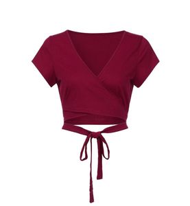 Chic Maroon Wrap Crop Top
