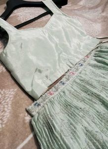 🆕🆕 FULLY STITCHED PASTEL GREEN AESTHETIC LEHENGA
