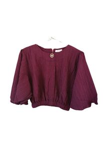 Chic Plum Top with Balloon Sleeves - Almost New !