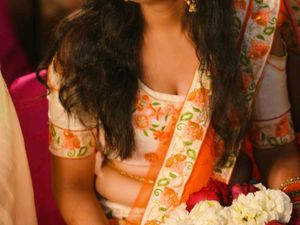 Creamy Orange embroidered Lehenga
