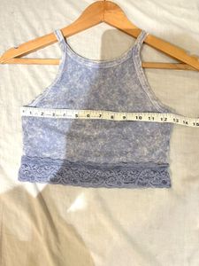 Beautiful Lace Trim Crop Tank
