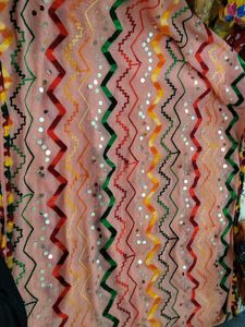 Embroidered Peach Dupatta