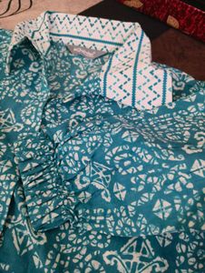 Patterned Blue Shirt
